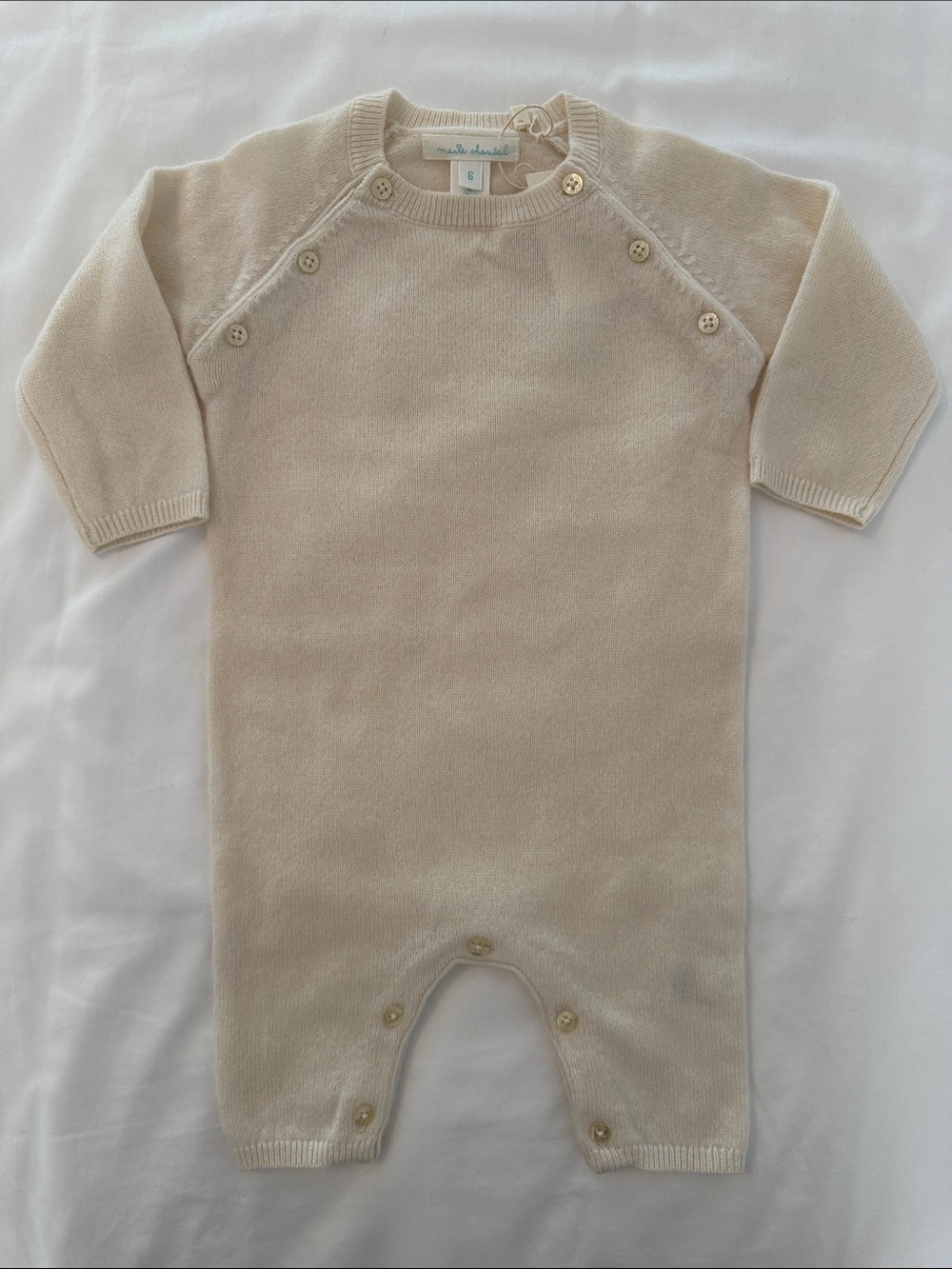 Marie Chantal Cashmere Baby Romper, 6M